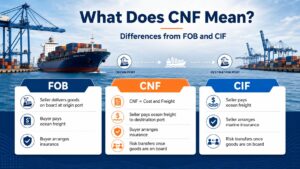 CNF, FOB and CIF shipping terms comparison for international sea freight from China