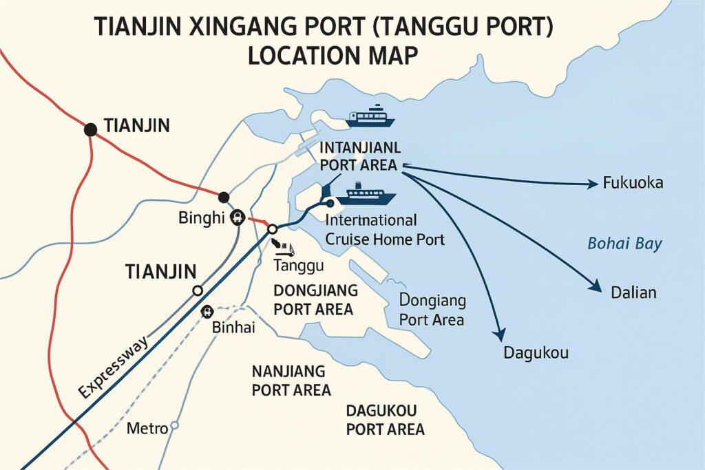 Tianjin Xingang Port location map
