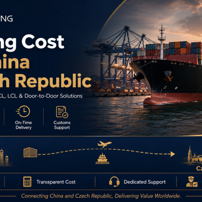 Shipping cost from China to Czech Republic with Tonlexing logistics, including sea freight, air freight, FCL, LCL, customs clearance, and door-to-door delivery services.