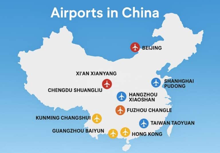 Best Airports in China for Air Freight Shipping-China Cargo Airport Distribution Map