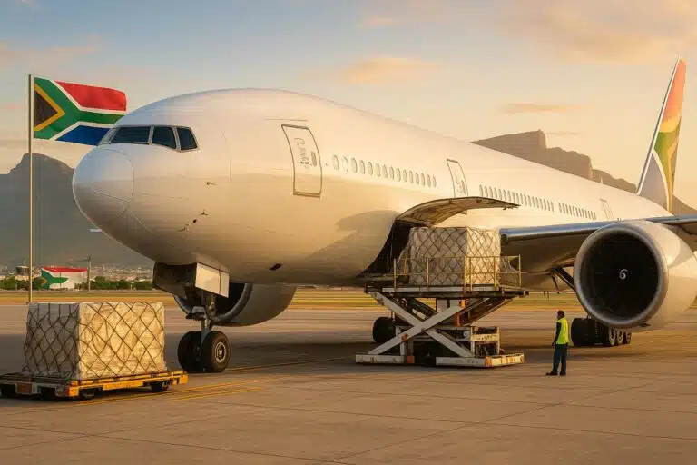 中国から南アフリカへの航空貨物 - 貨物到着、荷降ろし