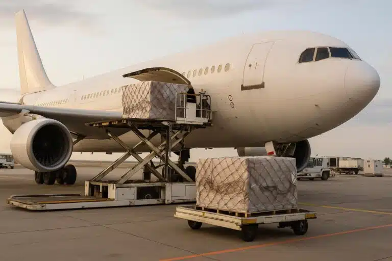 Carga aérea de China a Arabia Saudita - Carga en el aeropuerto