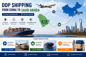 DDP shipping from China to Saudi Arabia with air freight, sea freight, customs clearance, and door-to-door delivery options
