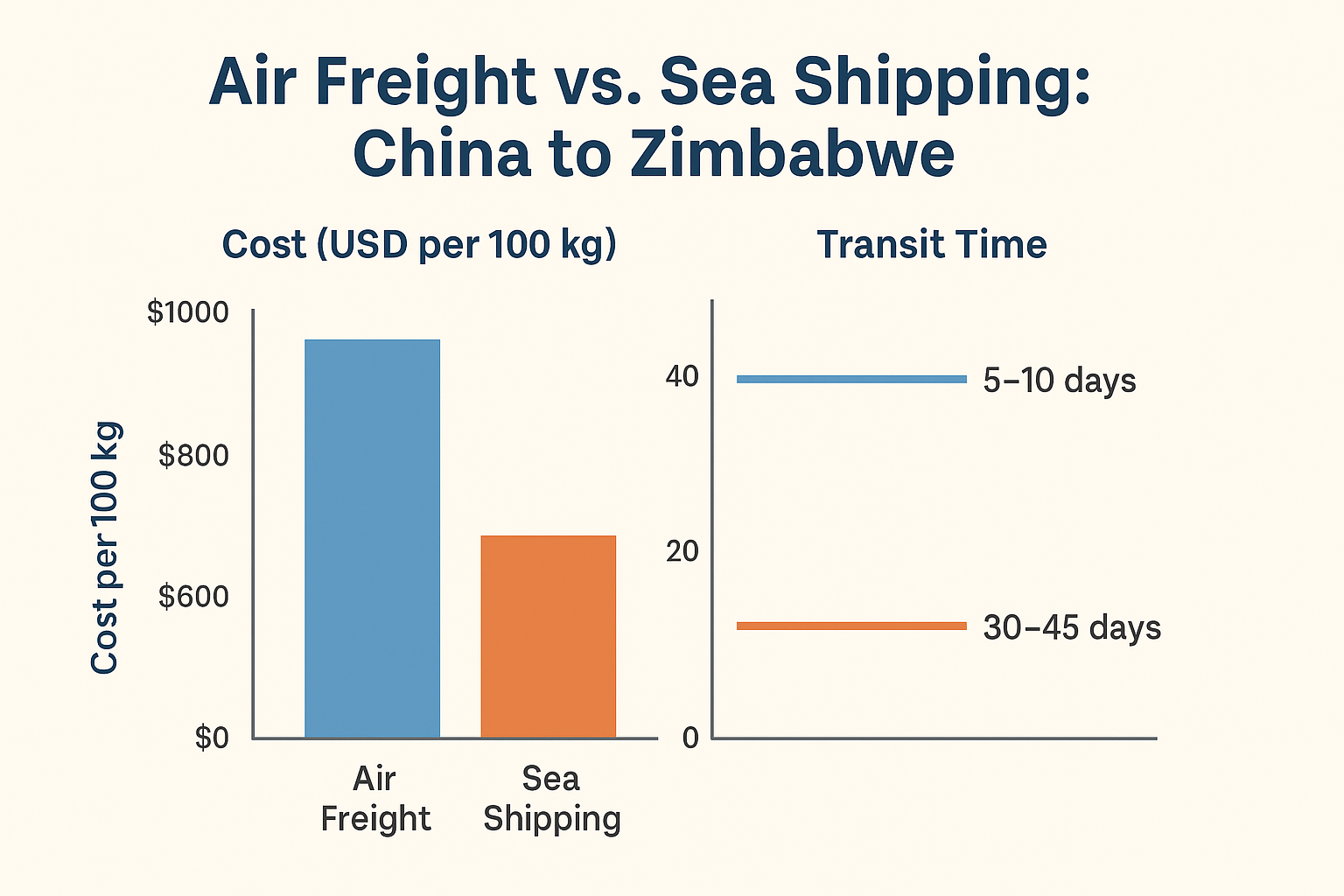Air Freight vs. Sea ShippingChina to Zimbabwe