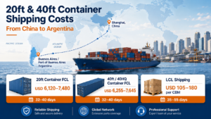 20ft 40ft Container Shipping Costs from China to Argentina