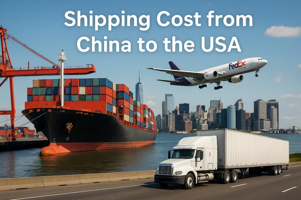 Shipping cost from China to the USA 2025 – sea freight, air freight, express delivery, and DDP door-to-door services.