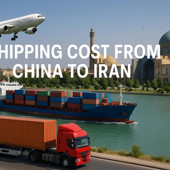 Cargo ship and airplane representing shipping cost from China to Iran in 2025, covering sea freight, air freight, and door-to-door delivery options