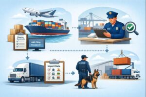 미국 수입품에 대한 AMS 신고 절차, 화물 정보 제출 및 세관 규정 준수 과정