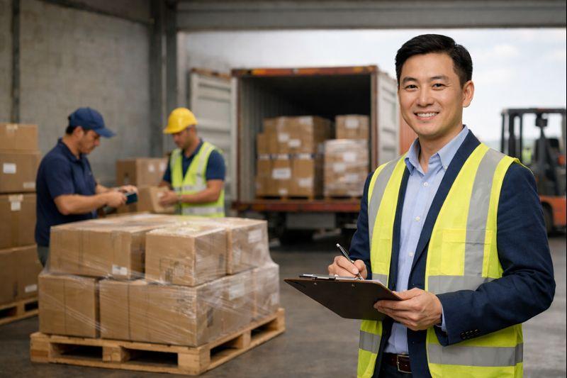 Freight Forwarder Managing Consolidated Shipping