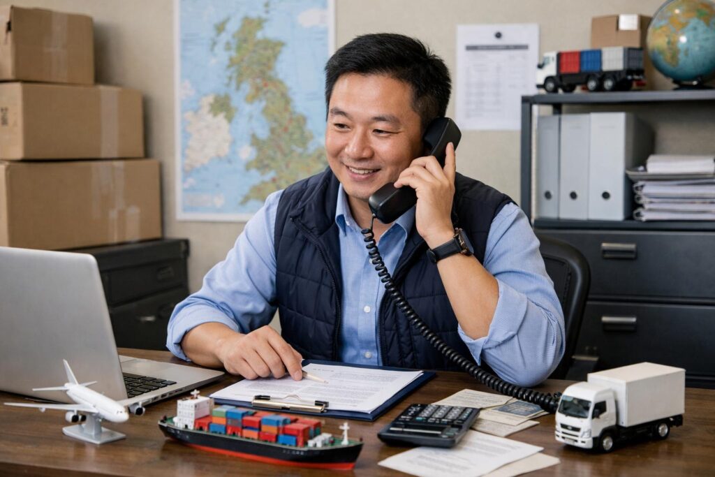 A Chinese logistics company - freight forwarder handling Customs Clearance in the UK