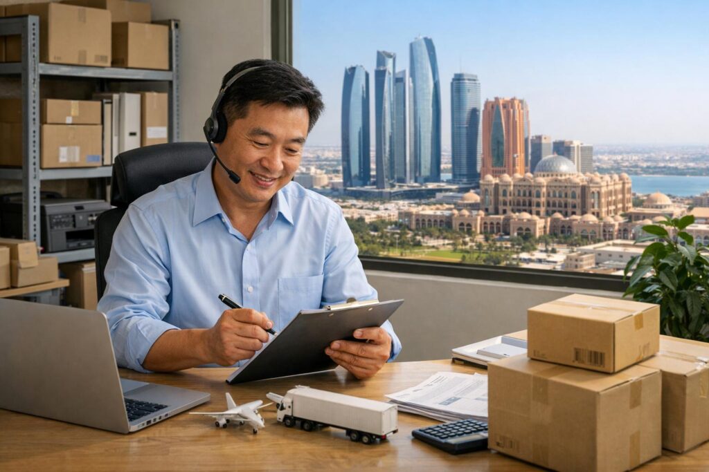 A reliable freight forwarding company providing air transportation services from Shanghai Pudong Airport (PVG) to Abu Dhabi Awah (AUHa)