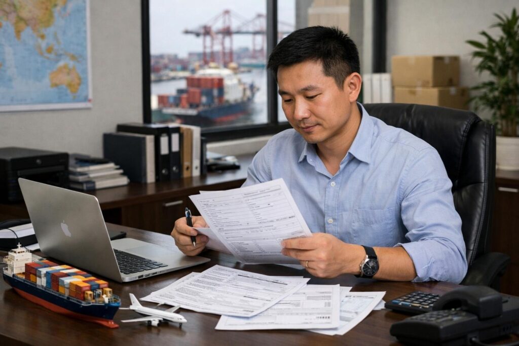 The Chinese logistics company freight forwarding agency responsible for handling the shipping documents from China to the United Arab Emirates