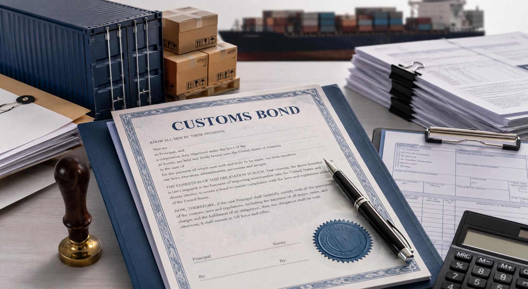 Customs bond document prepared for first-time importers from China