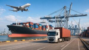 Shipping from China to Rotterdam by sea and air freight with container port logistics