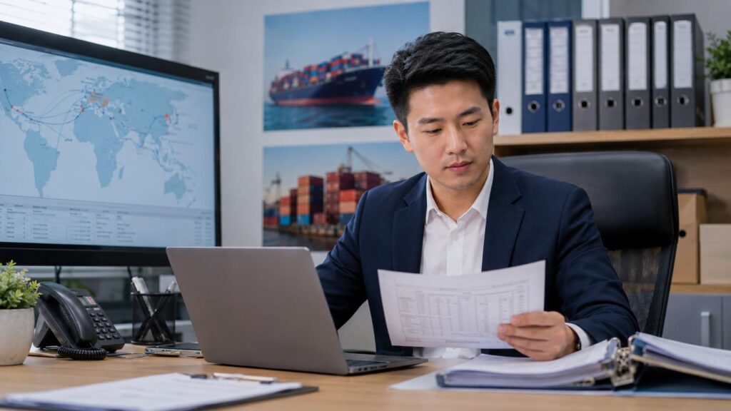 Chinese freight forwarder managing sea freight from China to Belgium