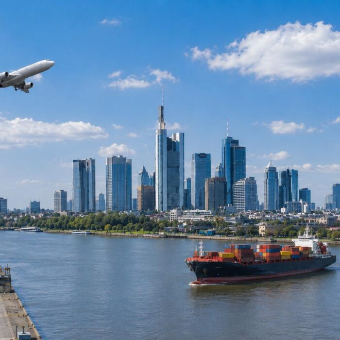 Opções de frete da China para Frankfurt incluem frete aéreo, frete marítimo, desembaraço aduaneiro e entrega porta a porta.