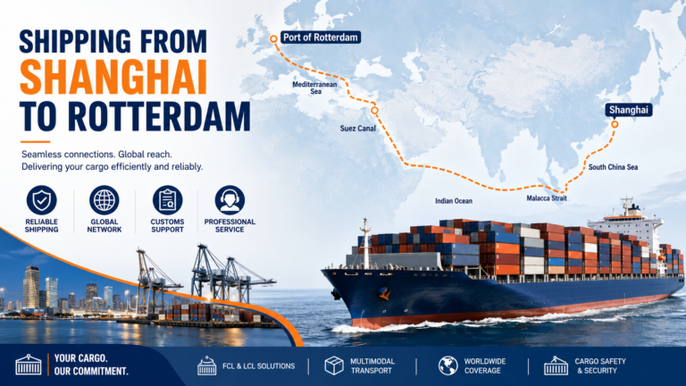 Shipping from Shanghai to Rotterdam by ocean freight, air freight, and container shipping