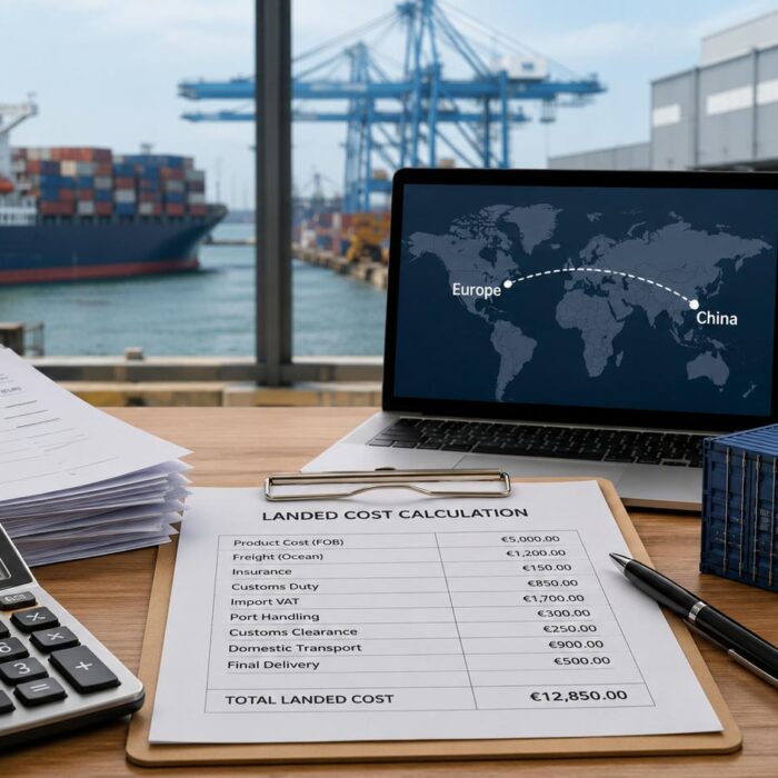 how to calculate landed cost when importing from china to europe