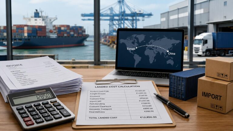 how to calculate landed cost when importing from china to europe
