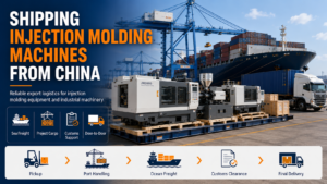 Shipping injection molding machines from China by container, open top, flat rack, and breakbulk freight