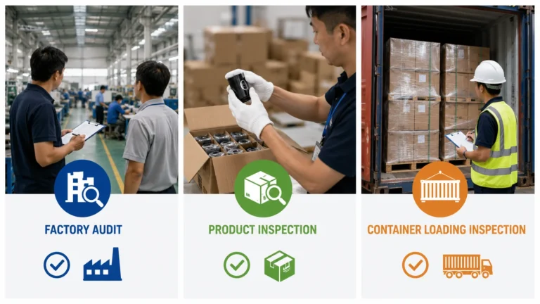 Factory audit, product inspection, and container loading inspection for importers sourcing from China.