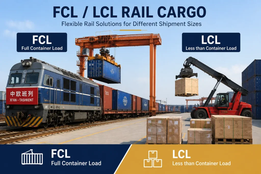FCL and LCL rail freight from China to Uzbekistan