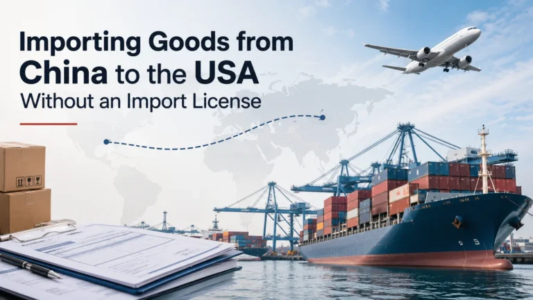 Shipping goods from China to the USA without a general import license
