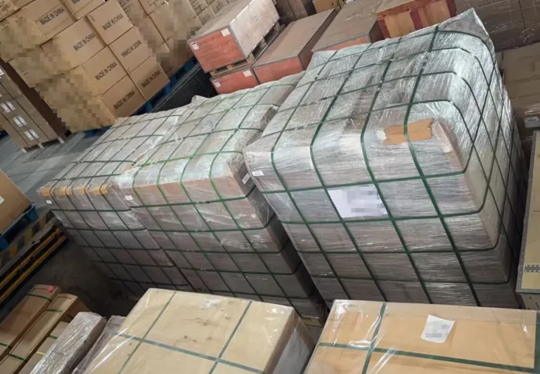 Three pallets of power strips prepared for sea freight from Yiwu to the USA