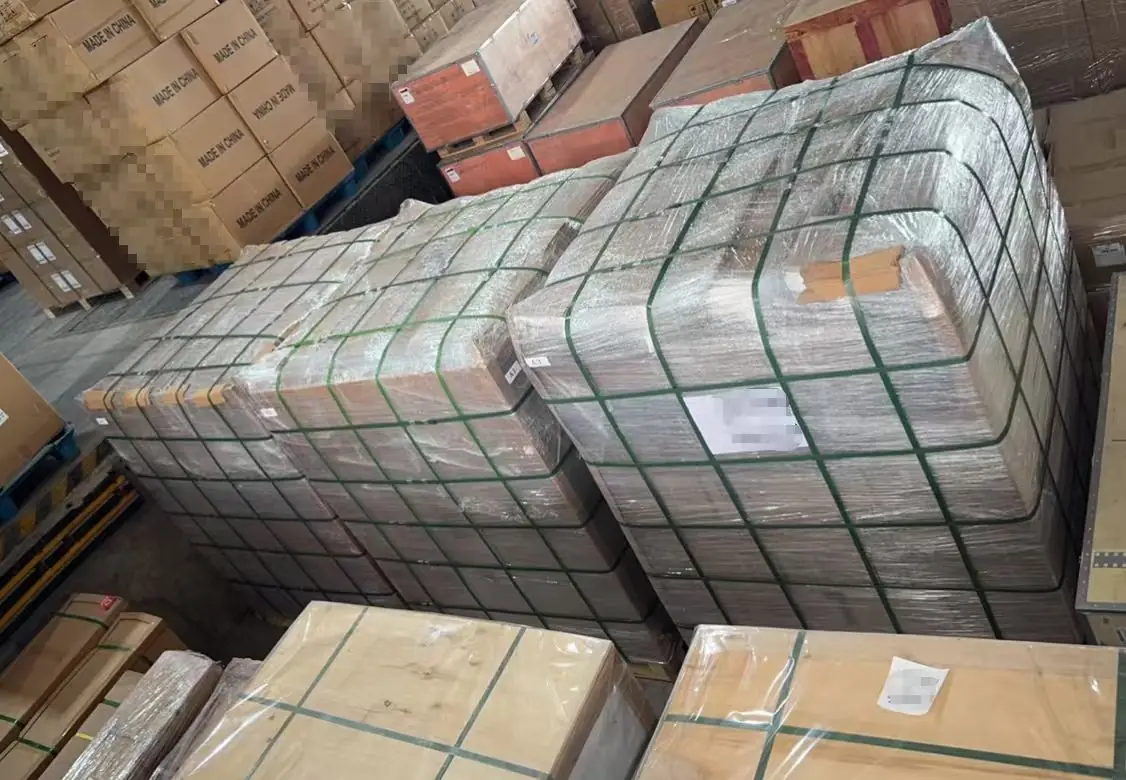 Three pallets of power strips prepared for sea freight from Yiwu to the USA