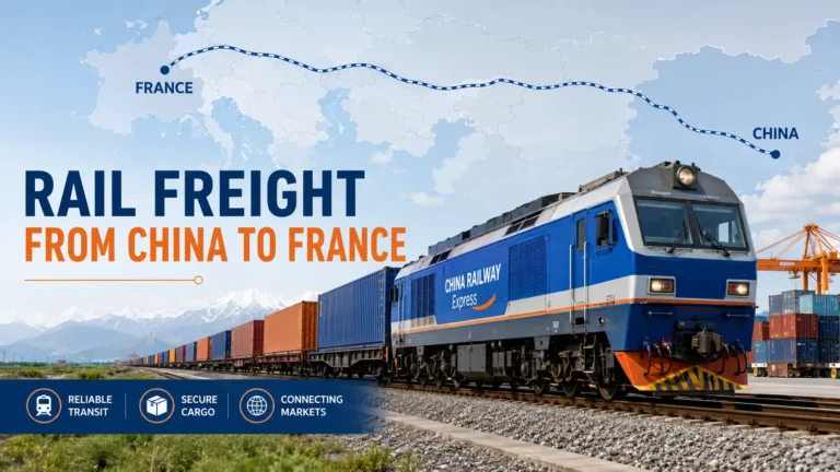 Rail freight from China to France with China-Europe train and container transport