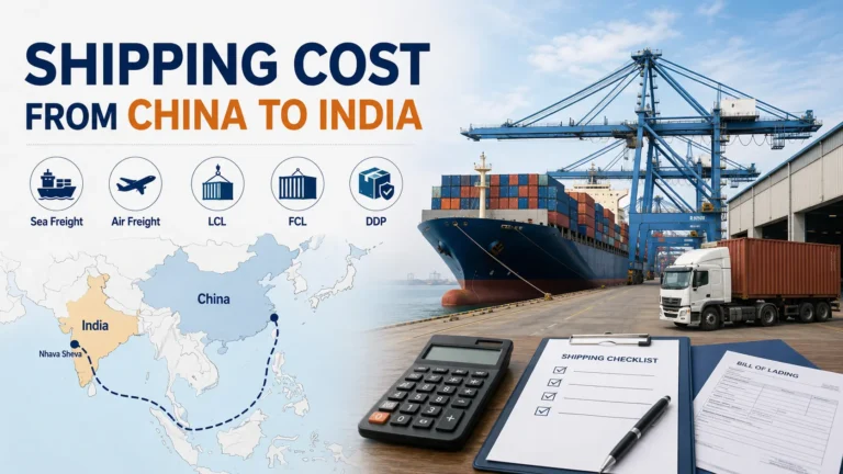 Shipping cost from China to India by sea and air freight