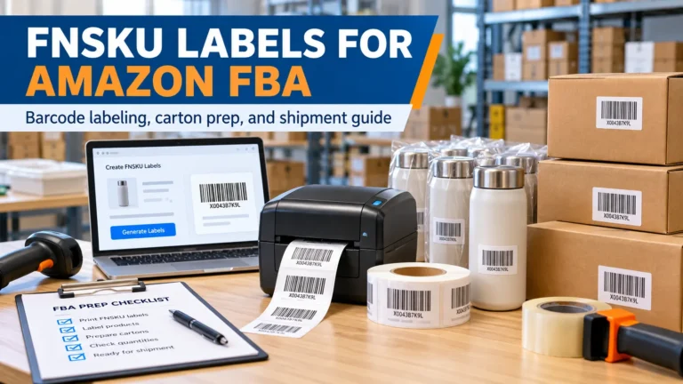 FNSKU labels for Amazon FBA preparation and shipping