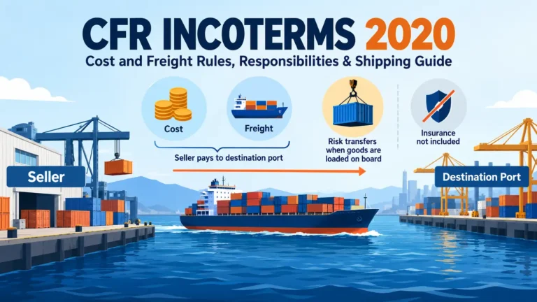 CFR Incoterms 2020 Cost and Freight shipping responsibilities diagram