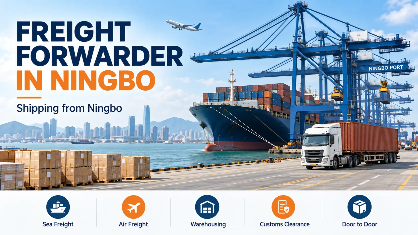 Freight forwarder in Ningbo offering sea and air shipping services from Ningbo, China