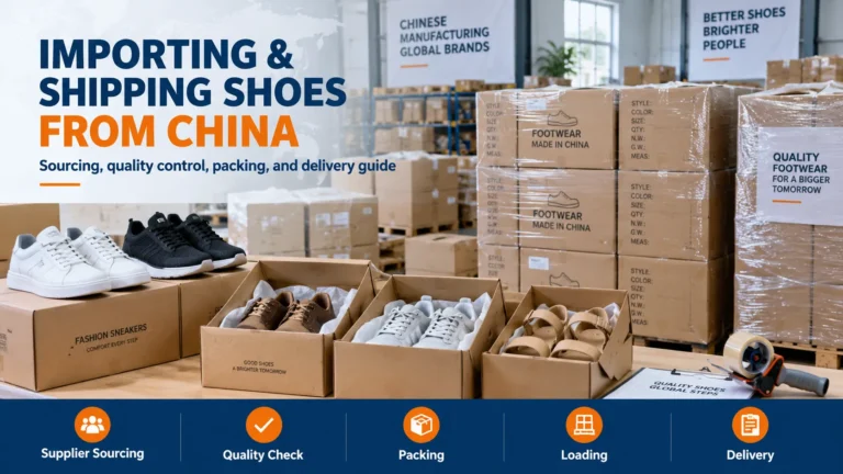 Importing and shipping shoes from China with footwear boxes, export cartons and international freight