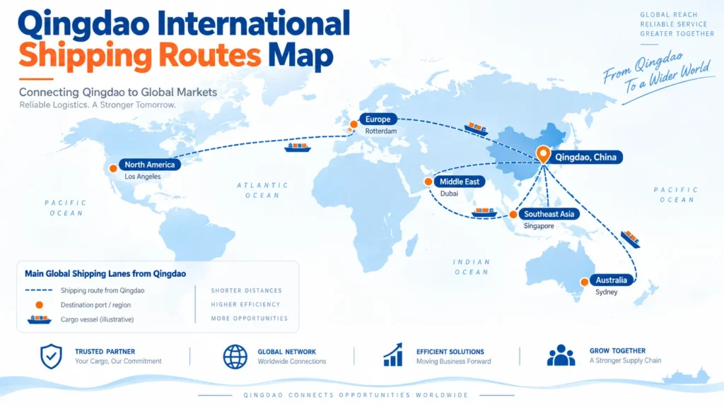 Qingdao international shipping routes connecting China with global markets