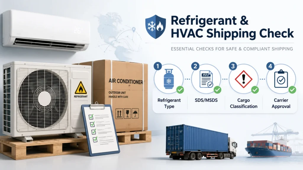 Refrigerant and HVAC shipping checks for air conditioners from China