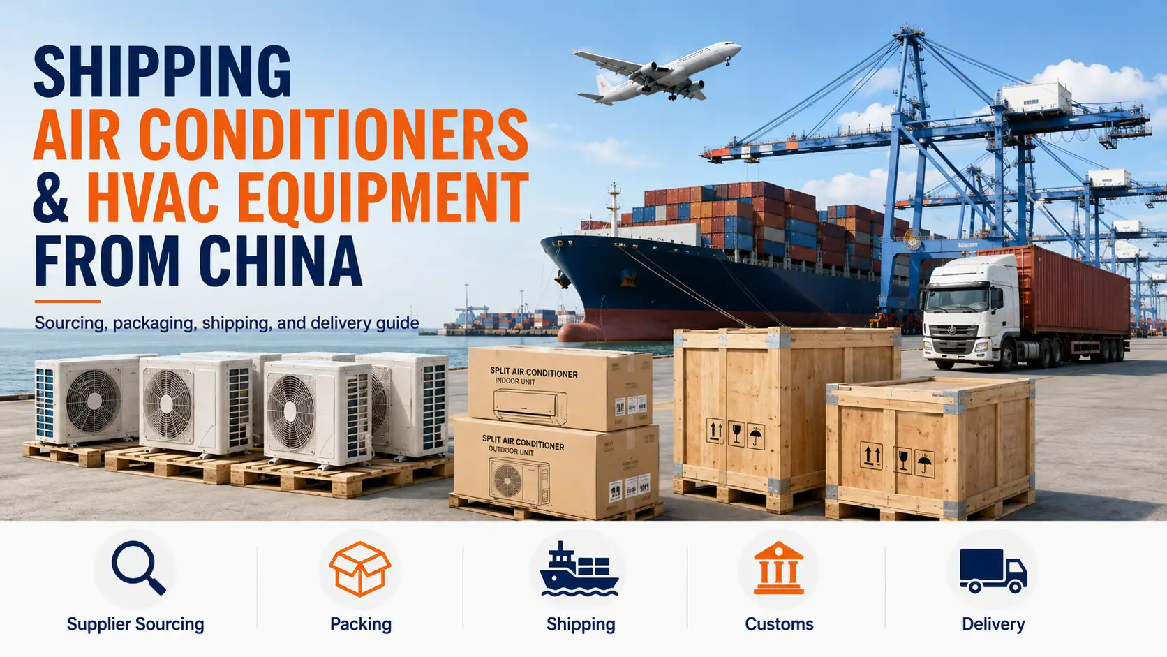 Shipping air conditioners and HVAC equipment from China by sea and air freight
