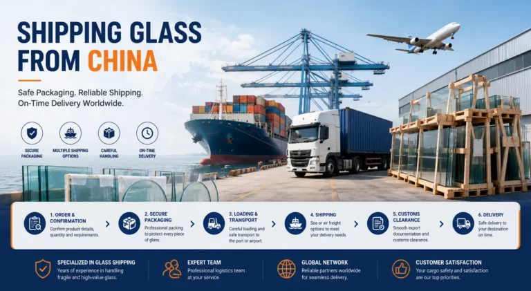 Shipping glass from China by air and sea freight with secure packaging