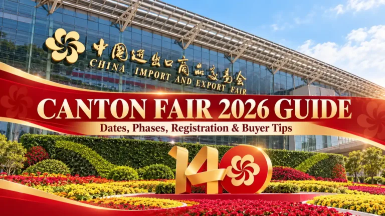 Canton Fair 2026 guide featuring the exhibition complex in Guangzhou, China